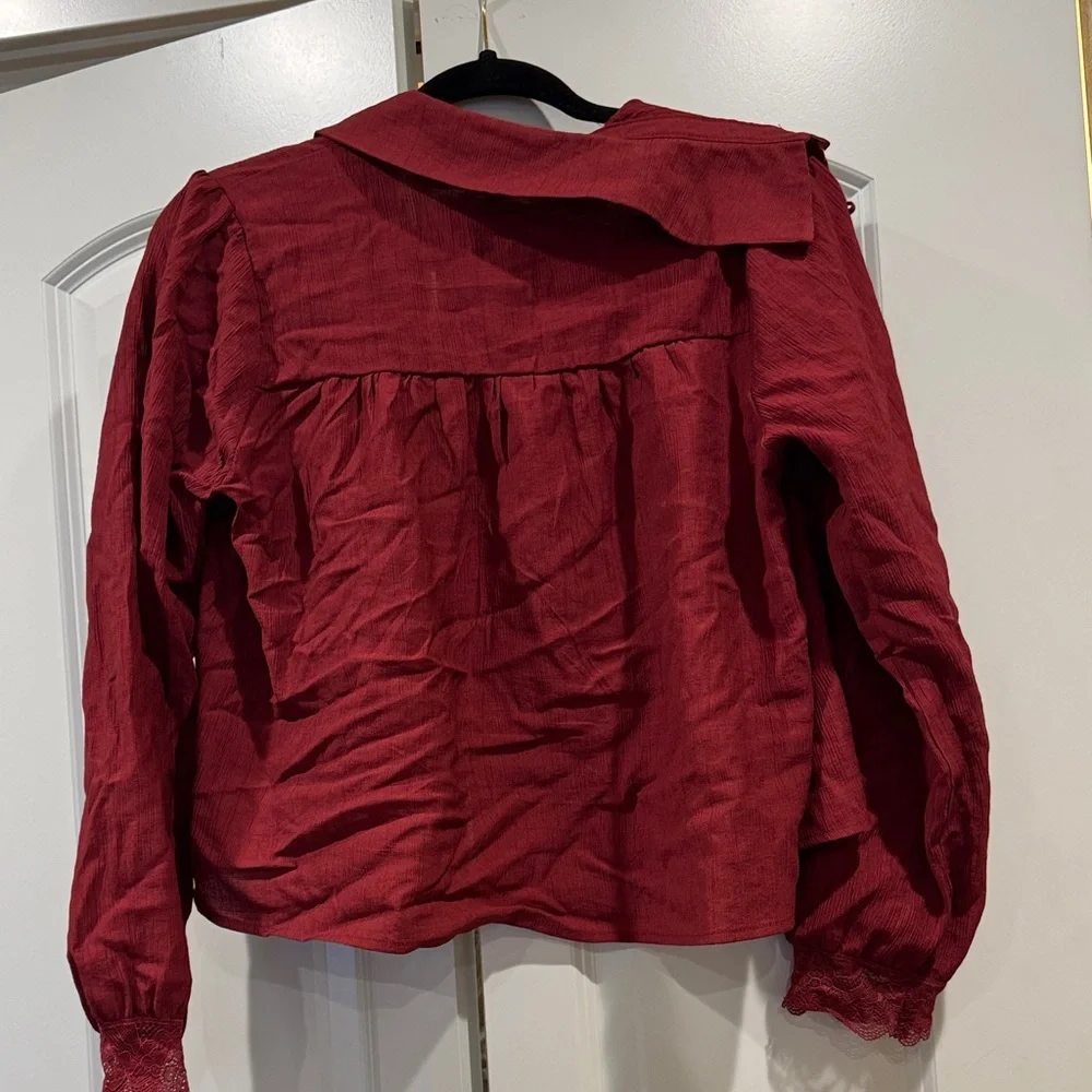 Gilli Red Ribbed Knit Top - Picture 5 of 5
